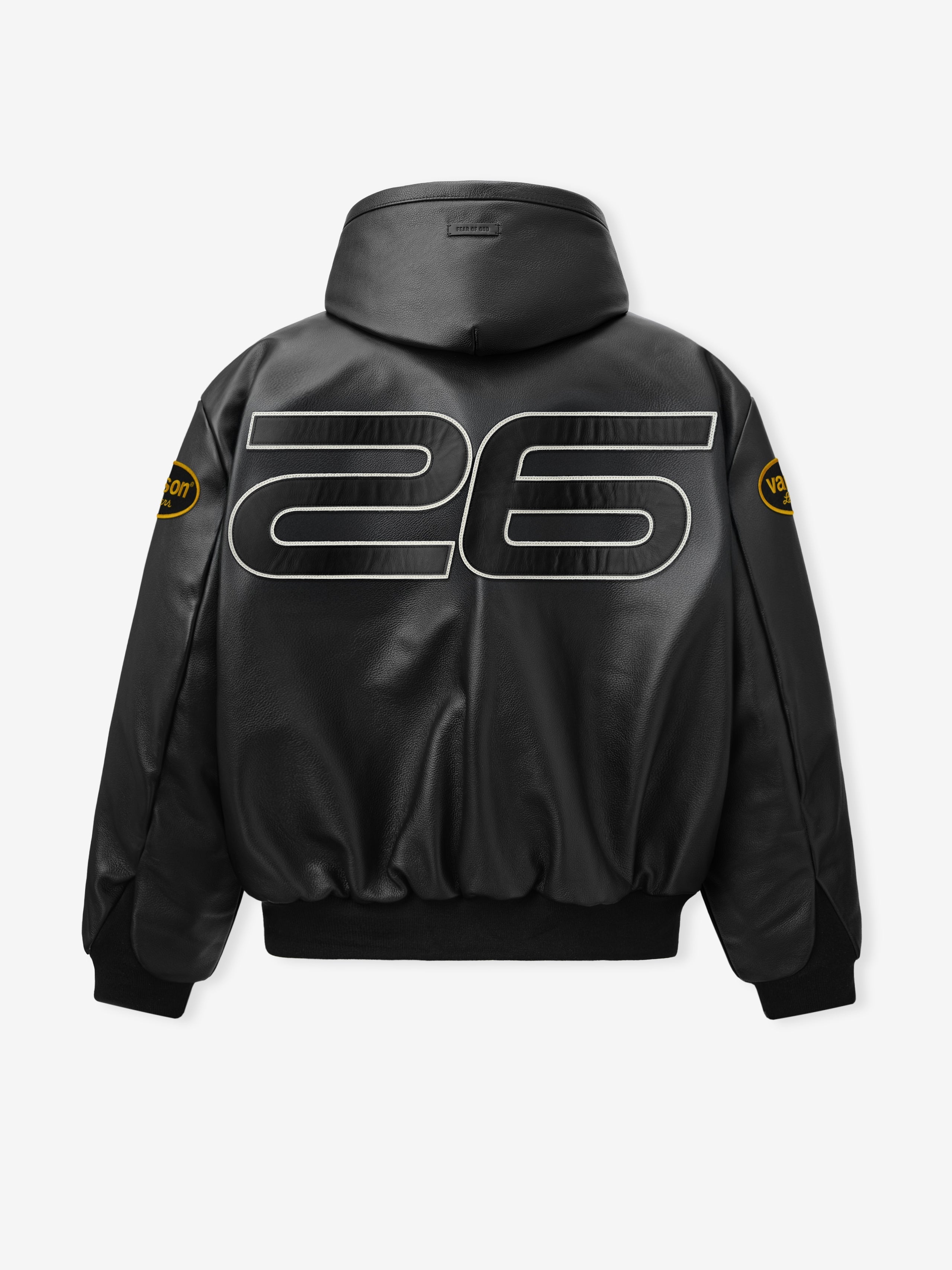 Vanson Essentials Leather Hooded Bomber